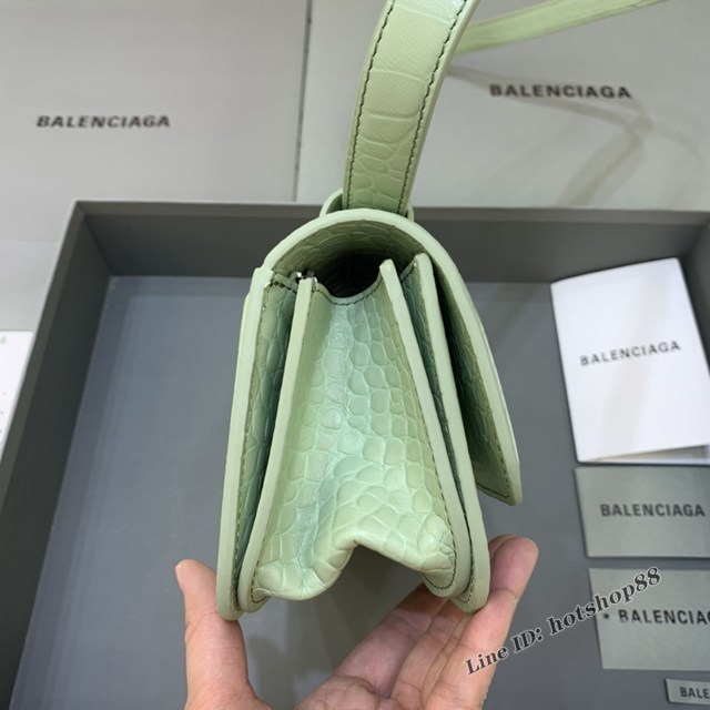 Balenciaga專櫃爆款大號鱷魚薄荷綠肩背包 巴黎世家新款Gossip bag斜挎包 fyj1321